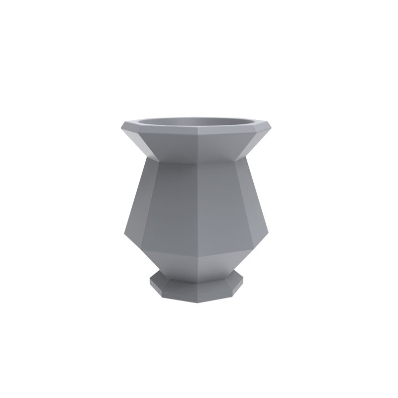 Origami - Kashi Planter, Gray, 9.75" H x 8.5" W x 8.5" D