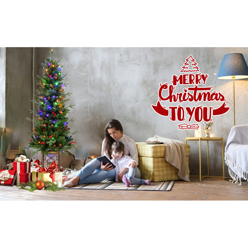 Arbre de Noël vert 4 pi avec base scintillante - 100 lumières DEL multicolores