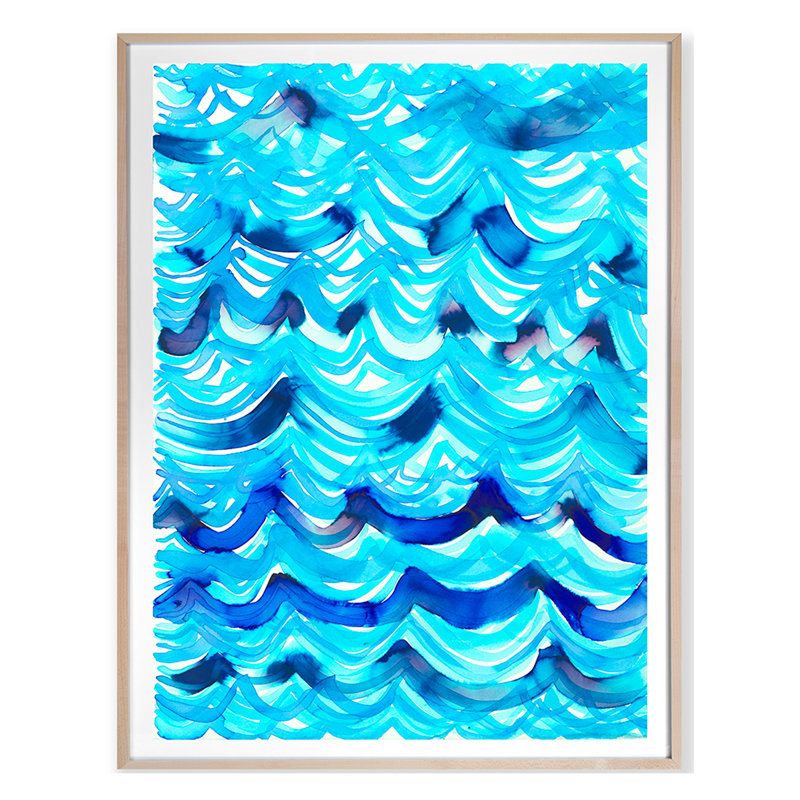 Printemps 2019, rivières larges encadrées sur papier par Hable Construction Print, H 37 po x l 31 po