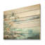 «Tropical Island Skyline I», art mural en bois tropical côtier sur bois de pin naturel-101405370