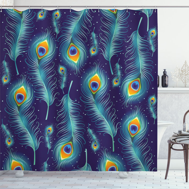Shower Curtain with Hooks Included, 84"H x 69"W