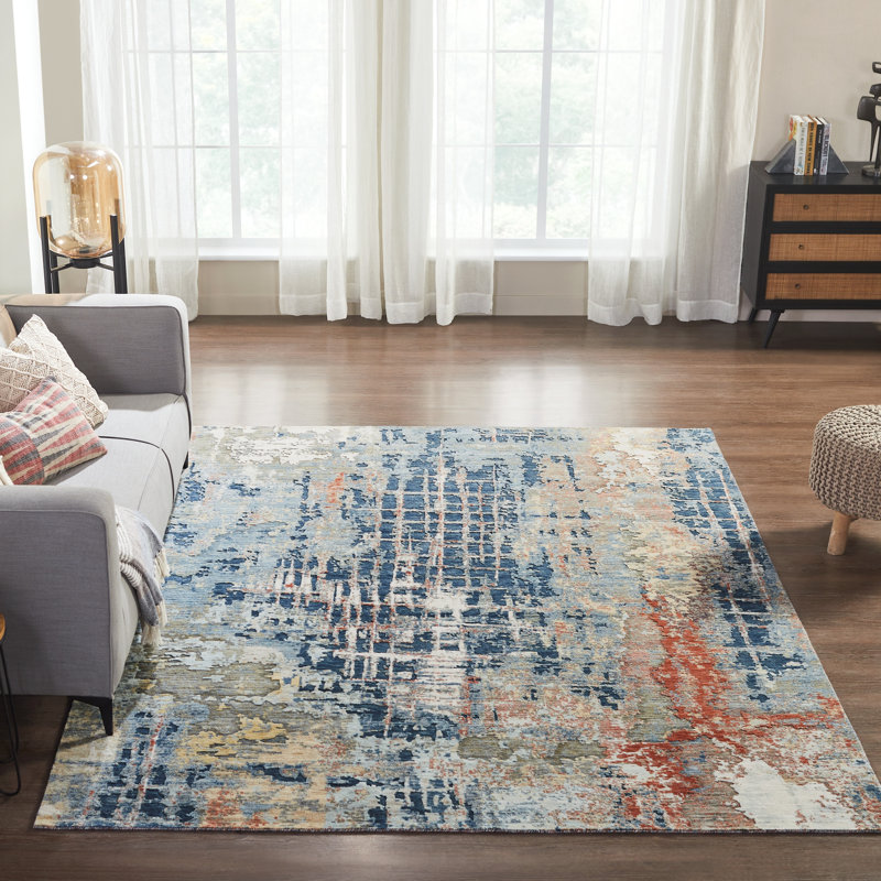 Bergess Wool Abstract Area Rug, Rectangle 8'6" x 11'6"
