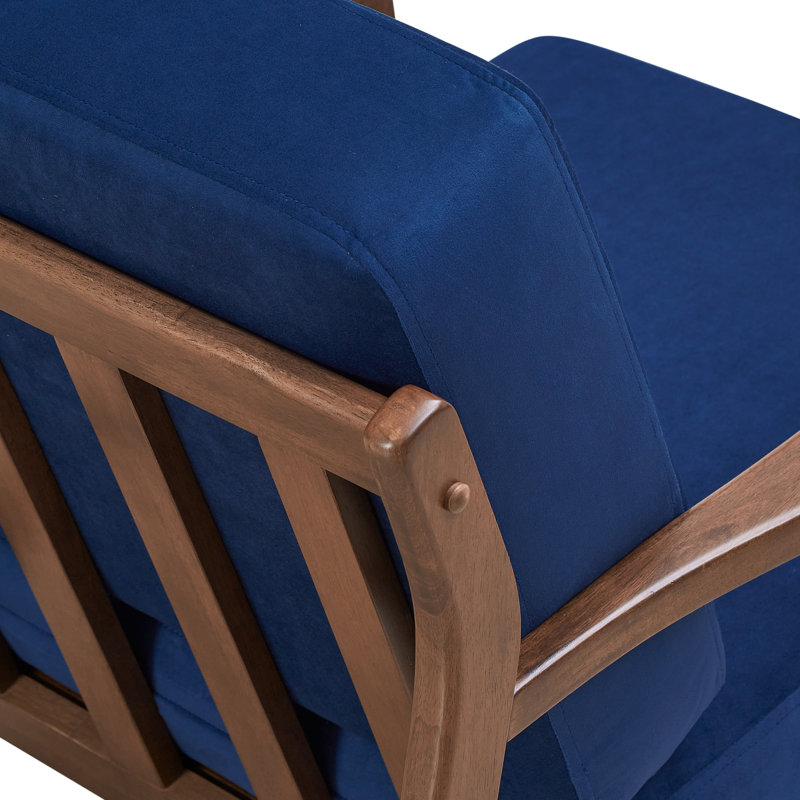 Fauteuil Jasper, Velours bleu