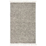 Hereford Hand Knotted Wool Striped Area Rug in Gray