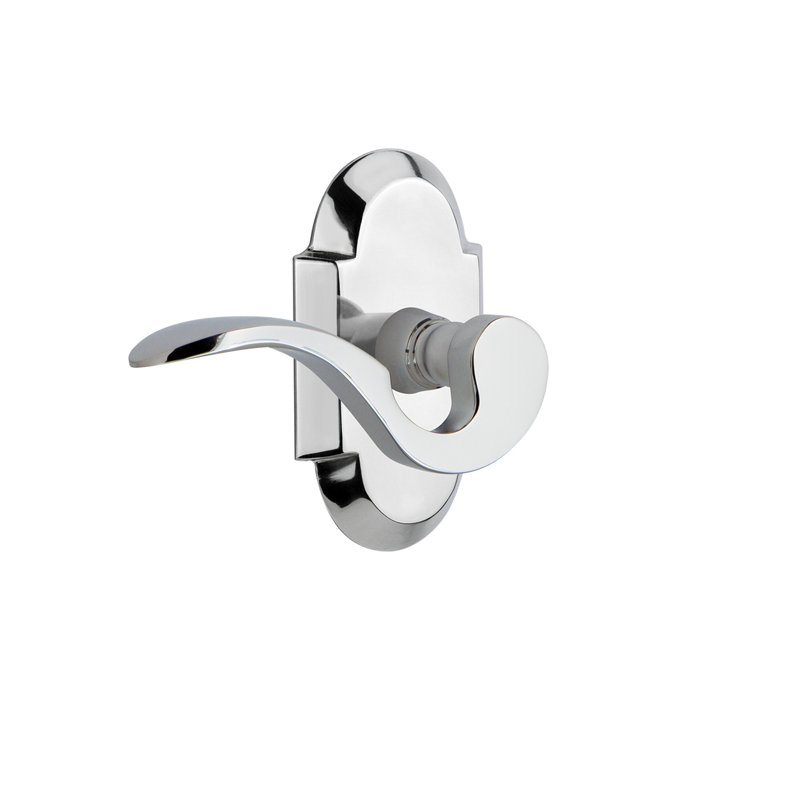 Cottage Plate Passage (Hall & Closet) with Manor Lever, Bright Chrome, Left, 2.375"