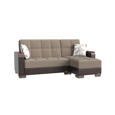 Legacy X Reversible L-Shaped Sleeper Sofa & Chaise Sectional w/ Storage Seats for Living Room