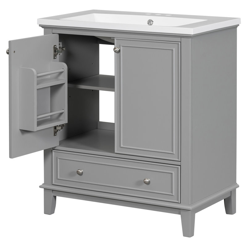 Meuble-lavabo 30 po avec lavabo, Gris