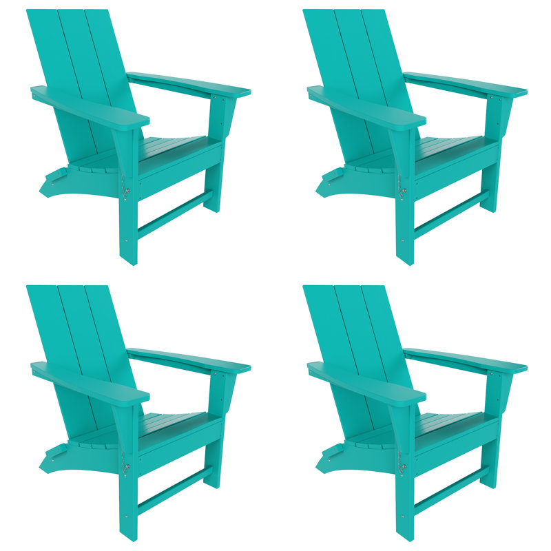 Joubert Foldable Outdoor Adirondack Set, Turquoise
