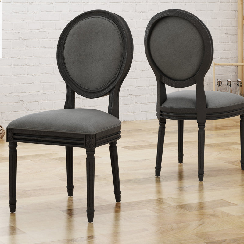 Herma 19.75'' H Fabric Upholstered Side Chair, Dark Gray