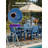 10 - Person All Weather Outdoor Table and Chairs 12 Pieces Patio Dining Sets Outside Furniture With Umbrella Hole& Aluminum Frame HIPS Modern Patio Dining Set for 10 Person For Outside Backyard/Porch/Deck, 2-Tables 10-Chairs, Dark Blue-1856492165-1856492166