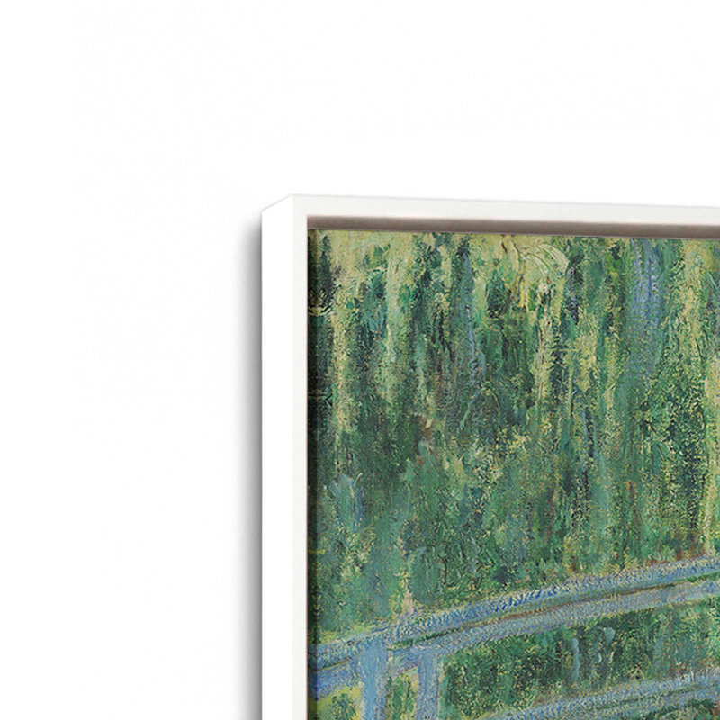 Garden Bridge Reflections, Opaque White, H 12,75 po x l 12,75 po, Floater Frame