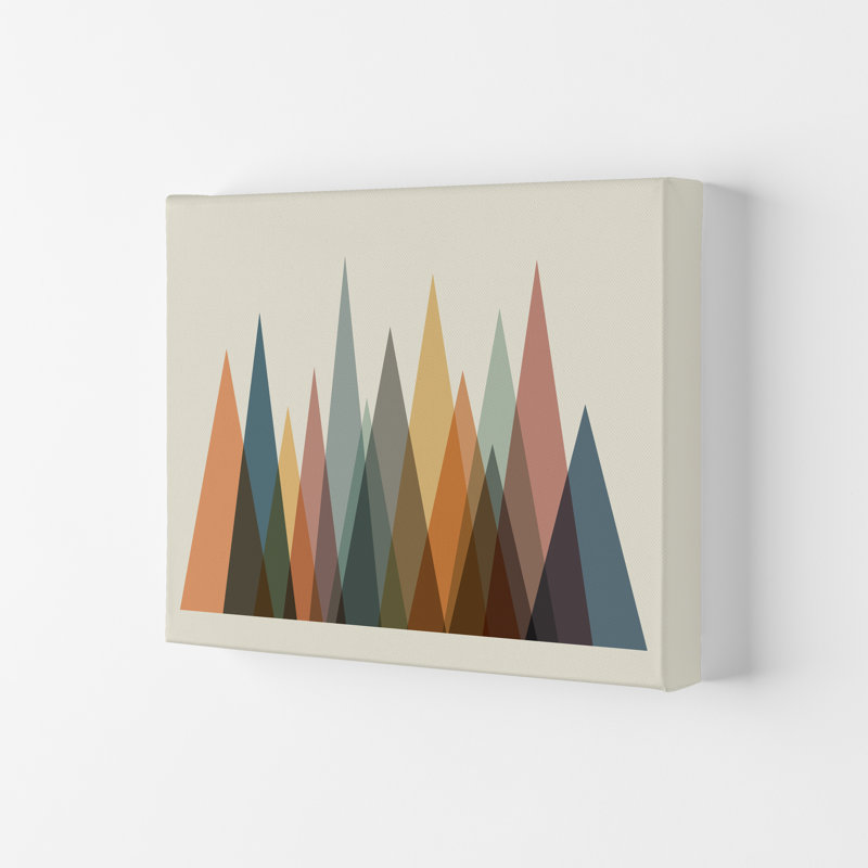 Mid Century Abstract Mountain Original - Print, 29.7cm H x 21cm W x 4cm D, No Frame