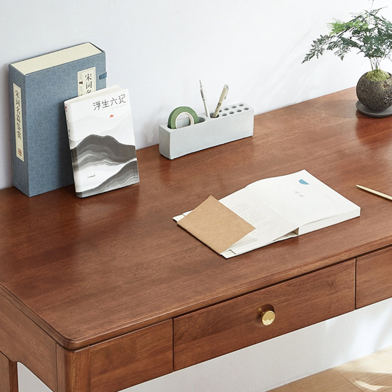 Nouveau bureau en bois massif de style chinois, H 29,92 po x l 55,12 po x P 25,98 po