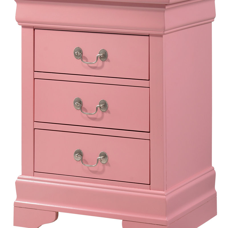 Charming Nightstand With Timeless Elegance, Pink
