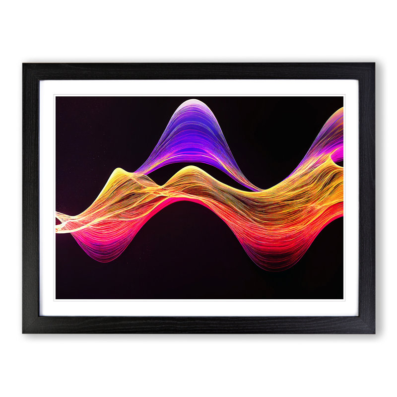 Lively Modern Abstract - Single Picture Frame Print, Black, 46cm H x 64cm W