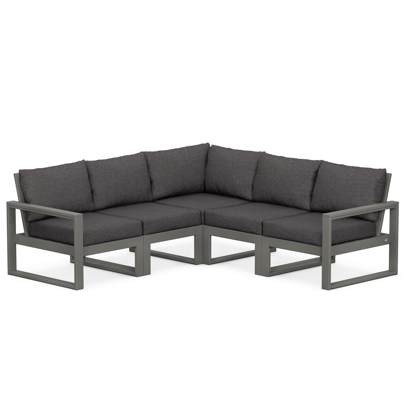 POLYWOOD® Edge 85" Patio Sectional, Ash Charcoal, Slate Grey