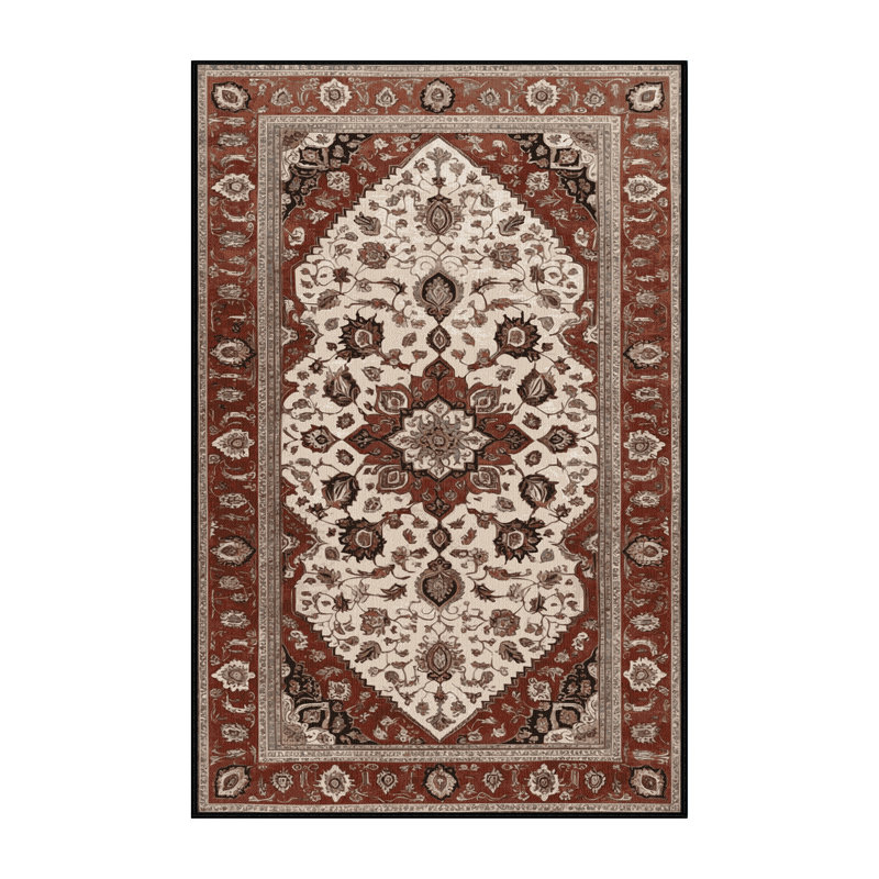 Tapis brun lavable à la machine, Rectangle 5 pi x 7 pi