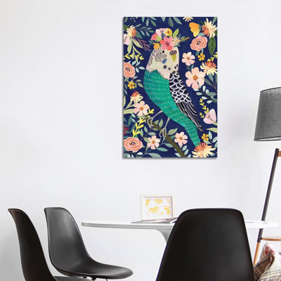 Parakeet 1 Piece Wrapped Canvas Wall Art