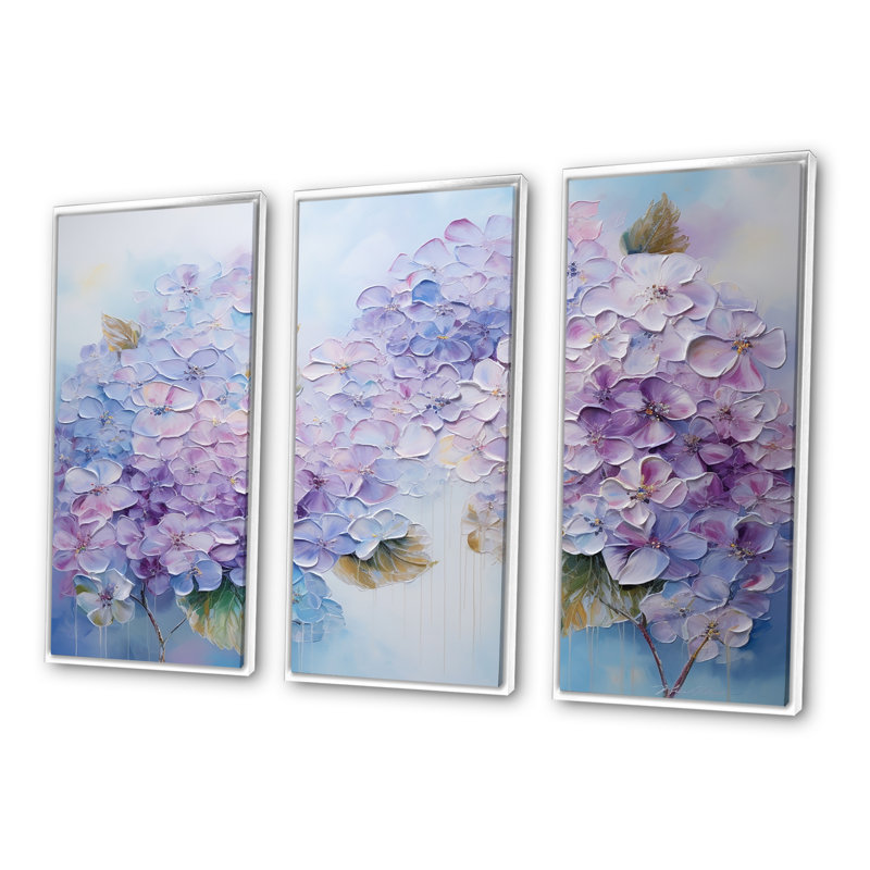 Grainger - Flower Field Canvas Art Set, 28" H x 36" W x 1" D, White Floater Framed