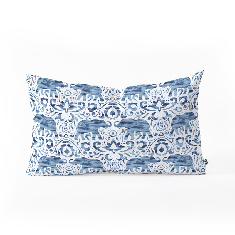 Coussin lombaire damassé éléphant jacqueline maldonado