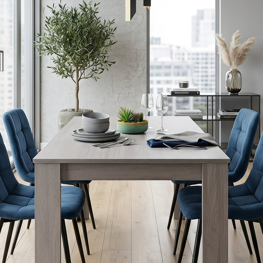 Portland Kosy Koala 4 Seater Velvet Arrow Design Dining Set Grey And Blue - Image 5