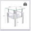 Ensemble de 2 tables à thé modernes en verre trempé, durables et élégantes avec couche de panneau de fibres à densité moyenne pour le salon-2032284832-2032284833