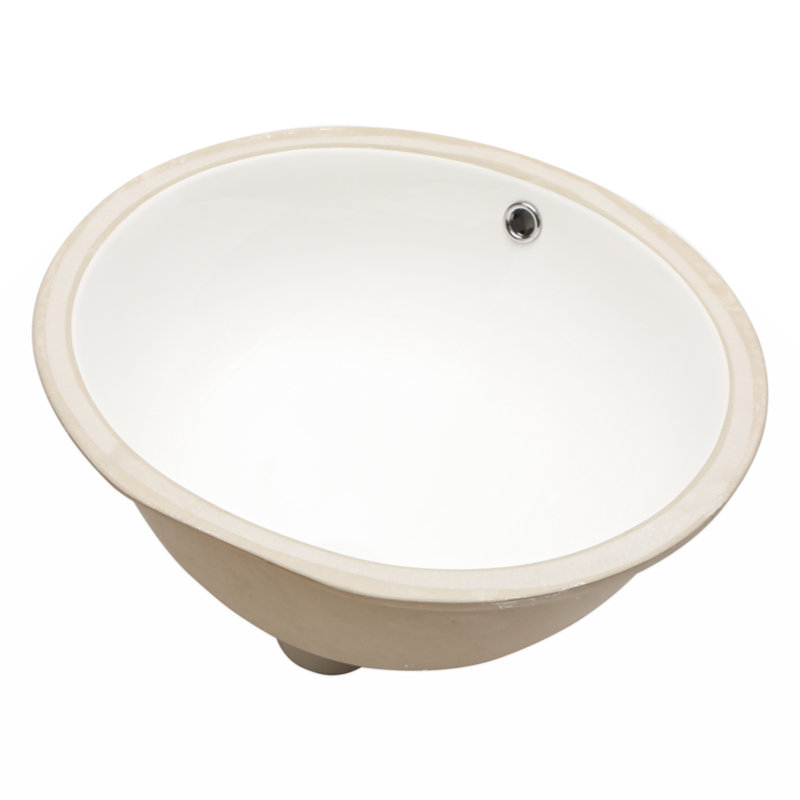 Myhomekeepers 16'' White Ceramic Circular Bathroom Sink
