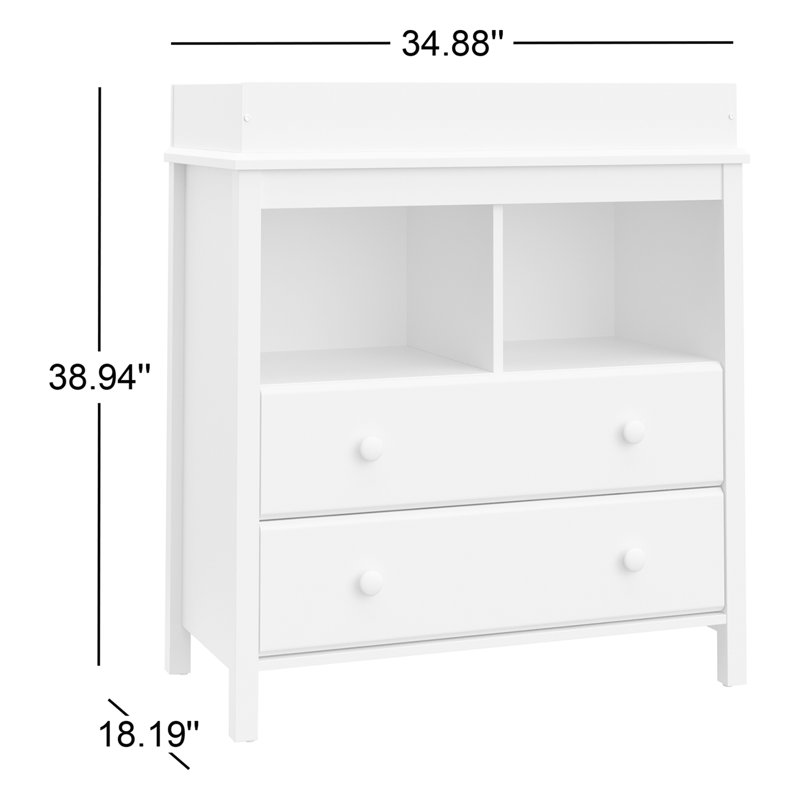 Alpine Changing Table Dresser, Driftwood/White