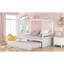 Lit simple en bois avec lit gigogne simple (blanc)
