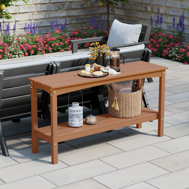 Console d'extérieur rectangulaire L 16,65 po x l 55 po Laguna, Teck naturel