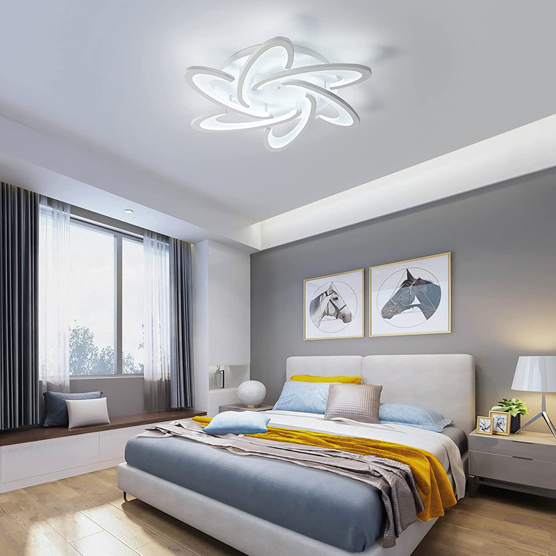 Modern 6-Light 64cm LED Flush Mount, White
