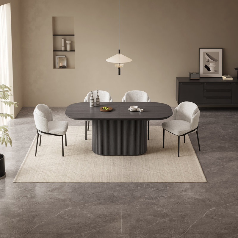 Ensemble de table de salle à manger 70 po avec 4 chaises pour la cuisine, le bar et le salon, Noir