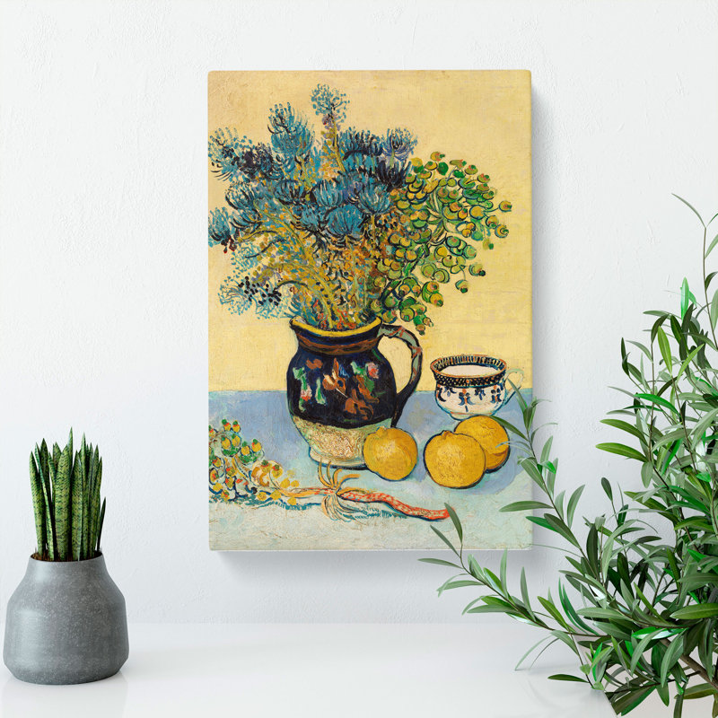 Flowers And Lemons by Vincent Van Gogh - Wrapped Canvas Painting, 50cm H x 35cm W x 3cm D