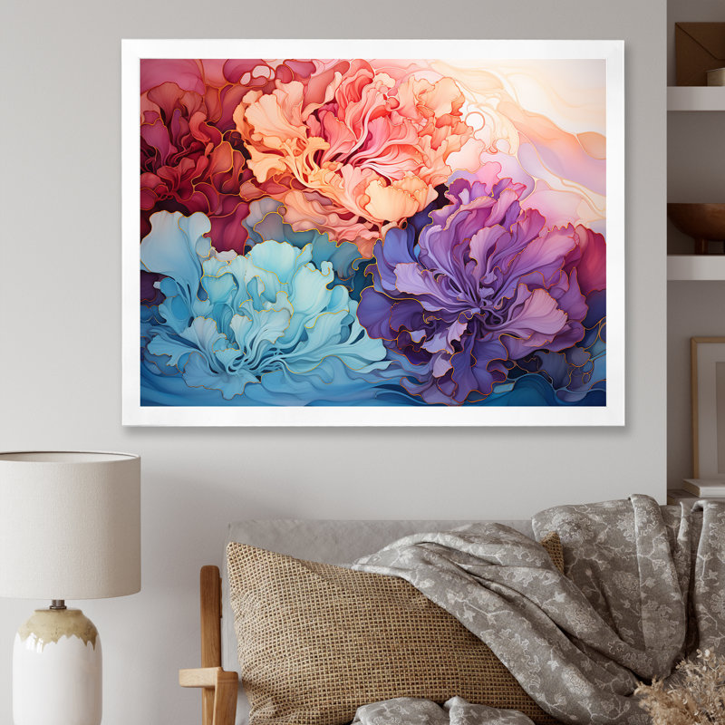 «Colorful Heavenly Horizons» sur impression sur toile, H 34 po x l 44 po x P 1,5 po, Cadre simple blanc