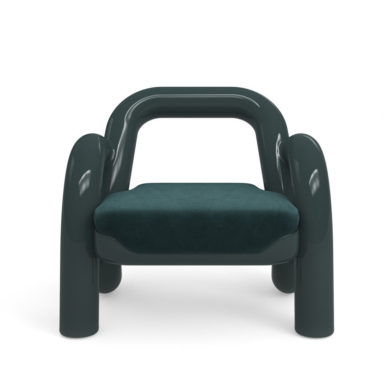 Caracole Armchair, Green, Green Polyester