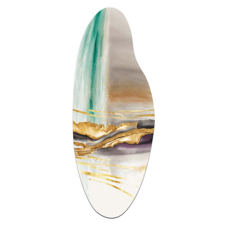 Wayde - Art mural asymétrique en métal incurvé à forme abstraite, H 30 po x l 11 po