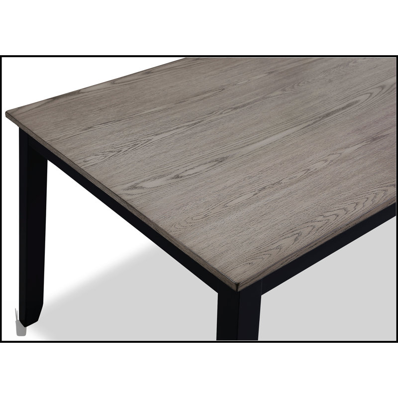 Ensemble de salle à manger 7 pièces transitionnel avec table rectangulaire gris clair et chaises rembourrées grises pour un décor moderne et traditionnel