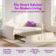 Lit de jour extensible simple à très grand avec couchette en chenille Alano et tiroirs de rangement-320687158