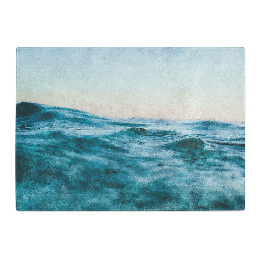Tempered Glass Rising Ocean Chopping Board