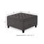 Grand repose-pieds de rangement carré avec pieds en bois, table basse capitonnée avec garniture cloutée pour l'espace de vie-2142524485