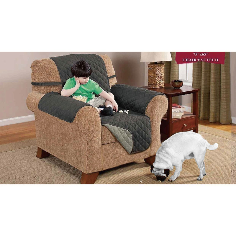 Housse pour fauteuil à coussins carrés / rectangulaires, gris