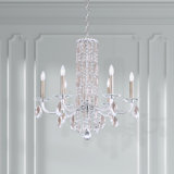 Siena 6 Light 24.5in x 23.5in Chandelier in Antique Silver with Clear Radiance Crystals