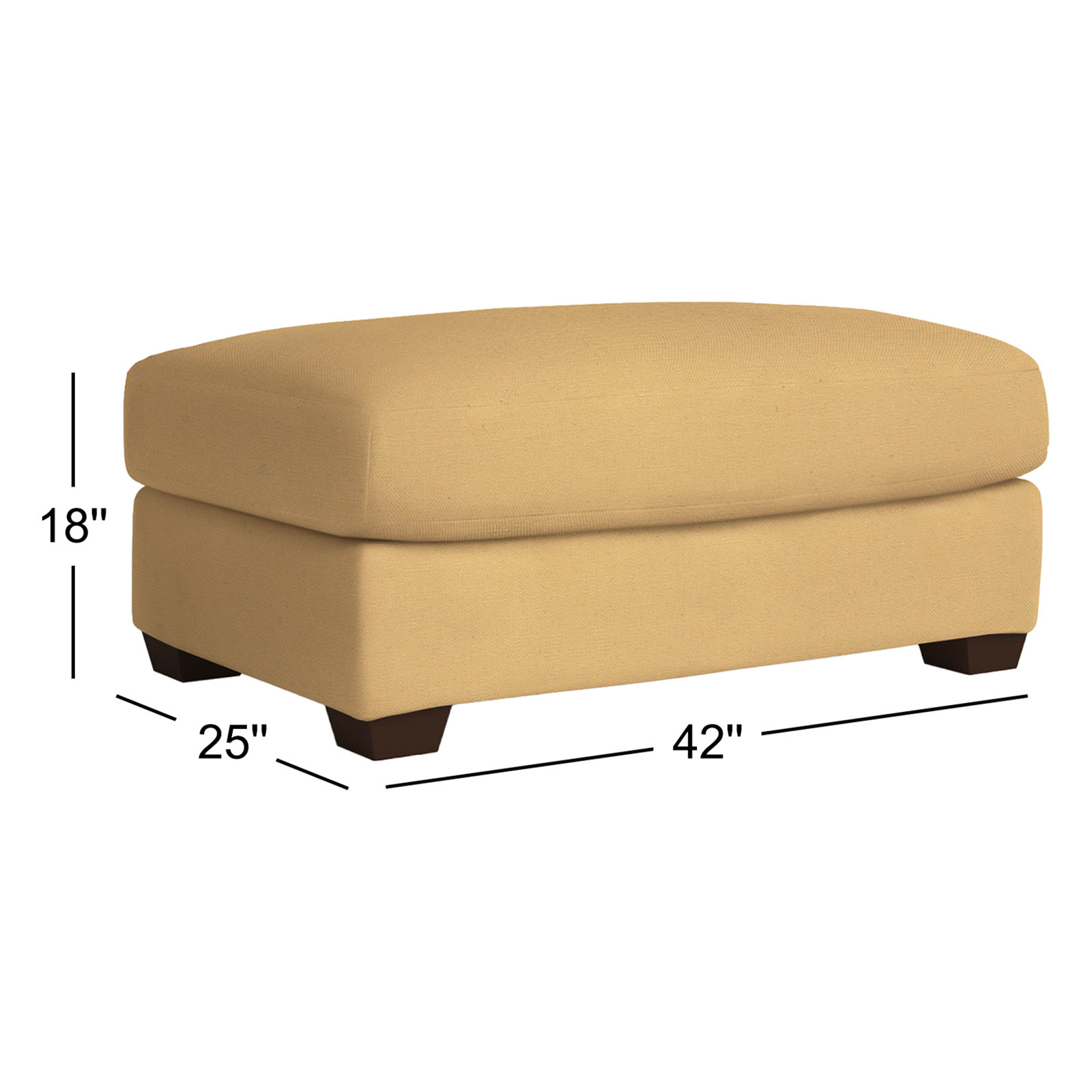 Rhodes Upholstered Ottoman, Bayou Sunshine Canvas