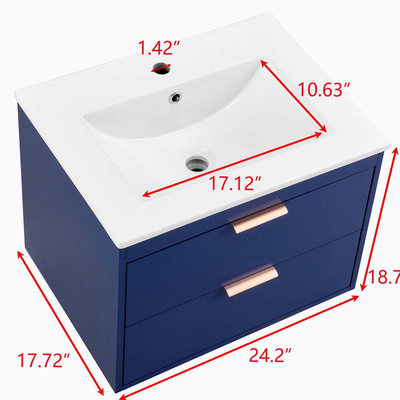 Maja 24'' Single Bathroom Vanity with Ceramic Top