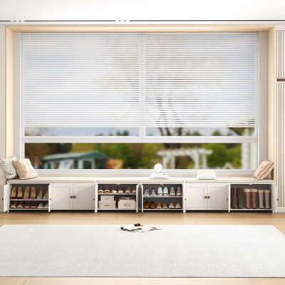 Linen Blend Upholstered Storage Bench