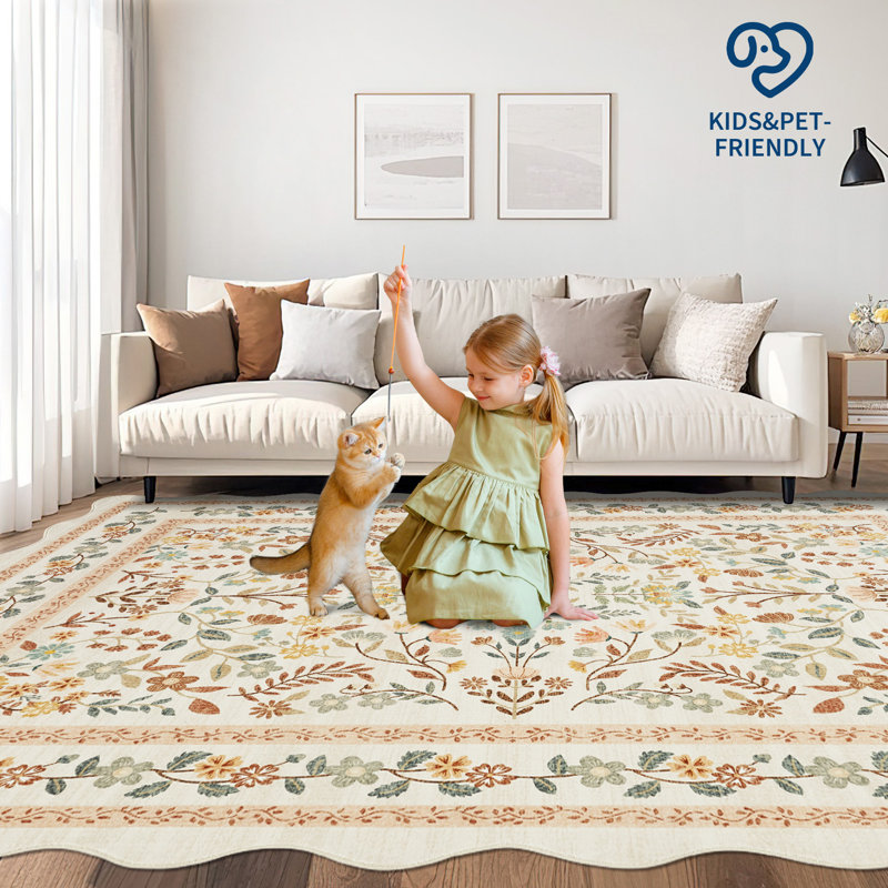 Washable Rugs Area Rugs for Living Room Modern Non Slip Area Rug for Bedroom Farmhouse Stain Resistant Carpet for Office Dining Room Classroom