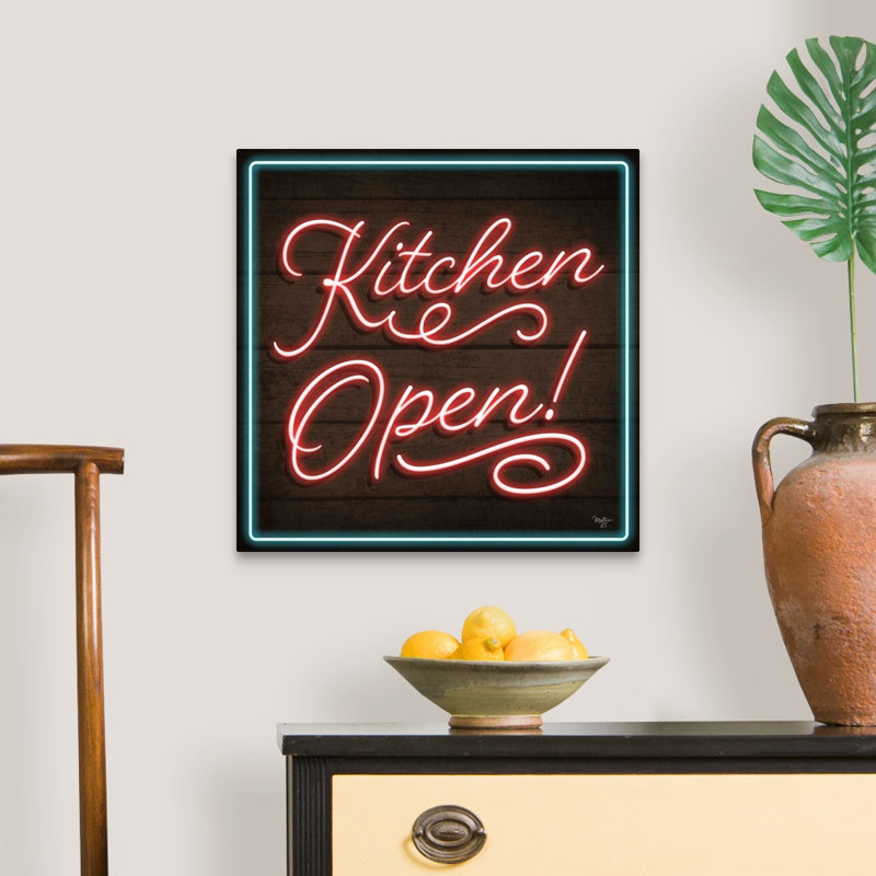 «Neon Kitchen Open Mollie», reproduction d'art sur toile tendue, Toile tendue, H 20 po x l 20 po x P 1,25 po