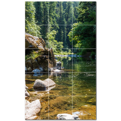 River Photo 6'' x 6'' Satin Ceramic Decorative Mural