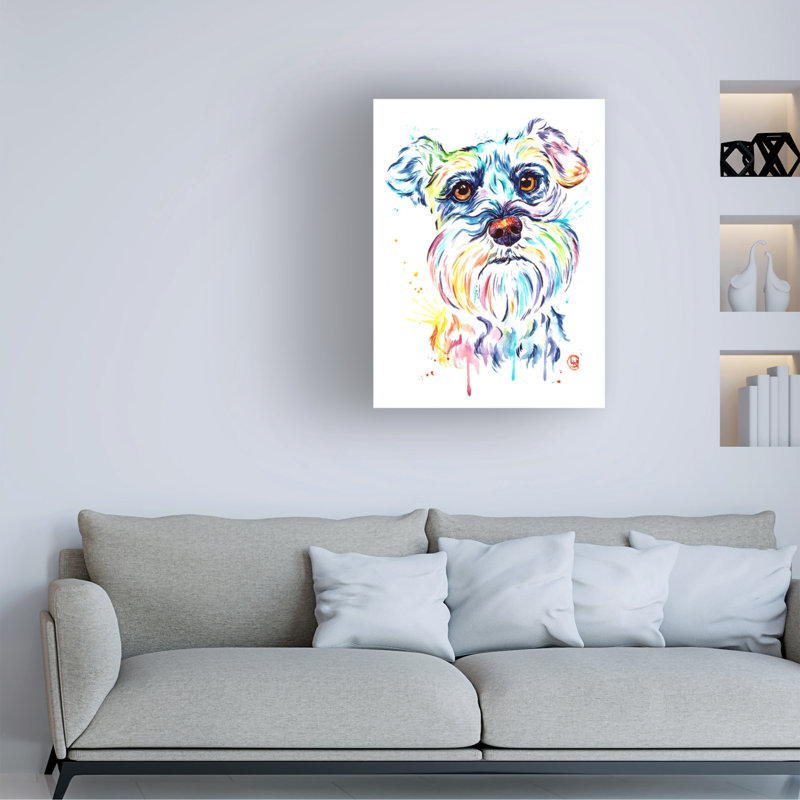 Lisa Whitehouse Schnauzer, art sur toile, H 24 po x l 18 po