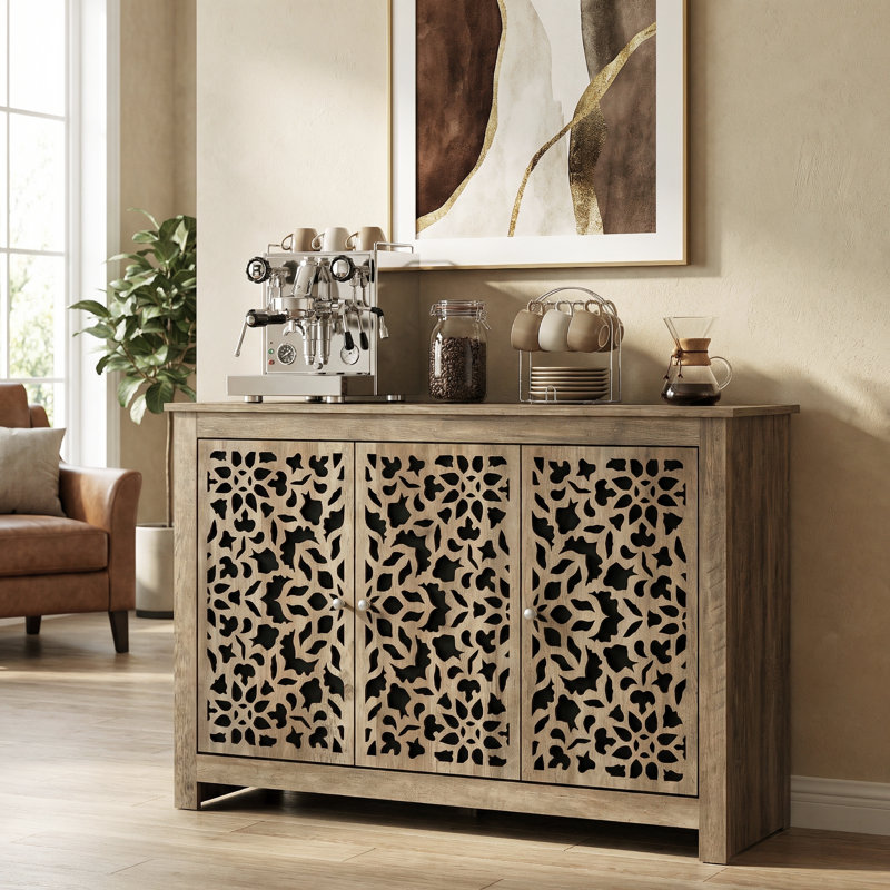 Culbreath Arrastia 3 Door Wide Sideboard, Knotty Oak, Barli